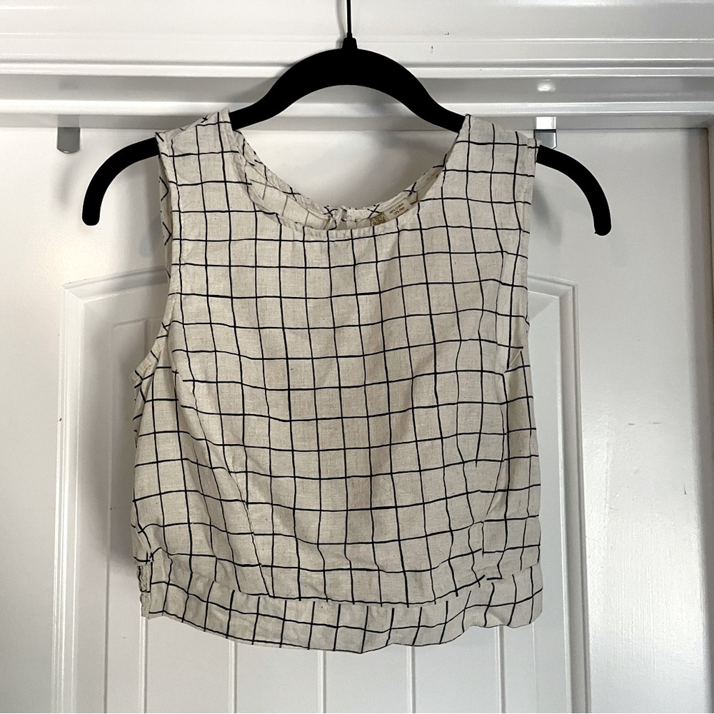 Japna Striped Cotton Cropped Tank